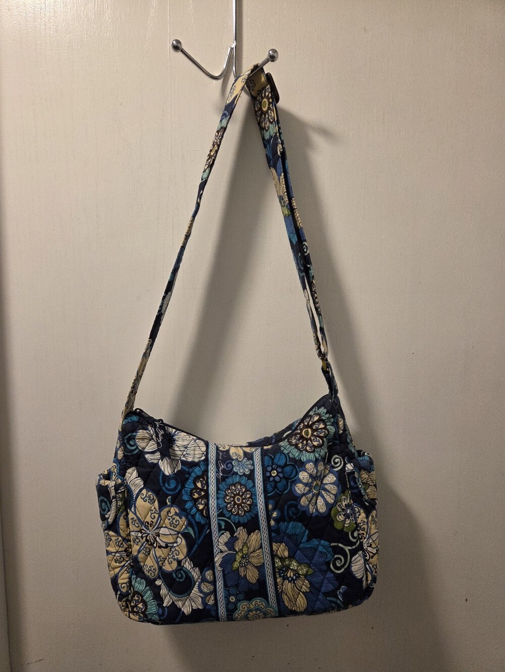 Vera Bradley Blue Floral Quilted Shoulder Bag - Women's Crossbody